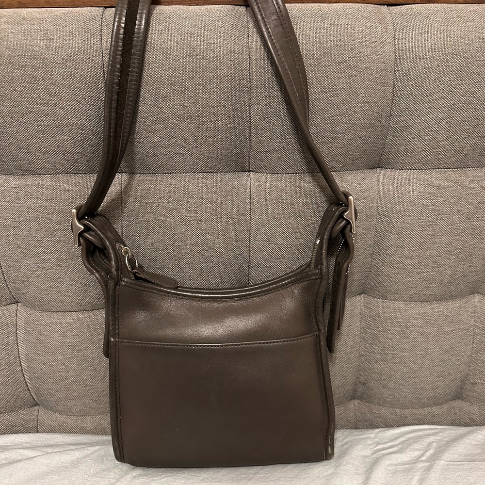 Vintage Coach Grey Leather LEGACY SMALL ZIP Crossbody Shoulder Bag #9997~